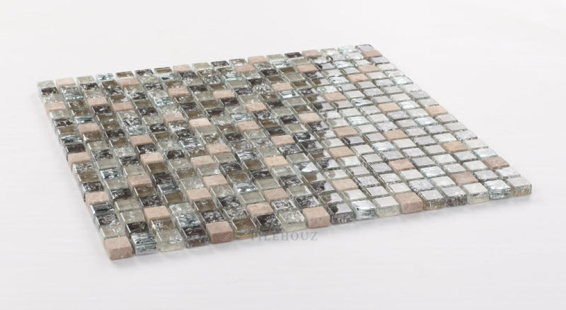 Icy Grey Mini 12 X Glass Mosaic Tile