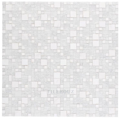 Icy Pure 12 X Glass Mosaic Tile