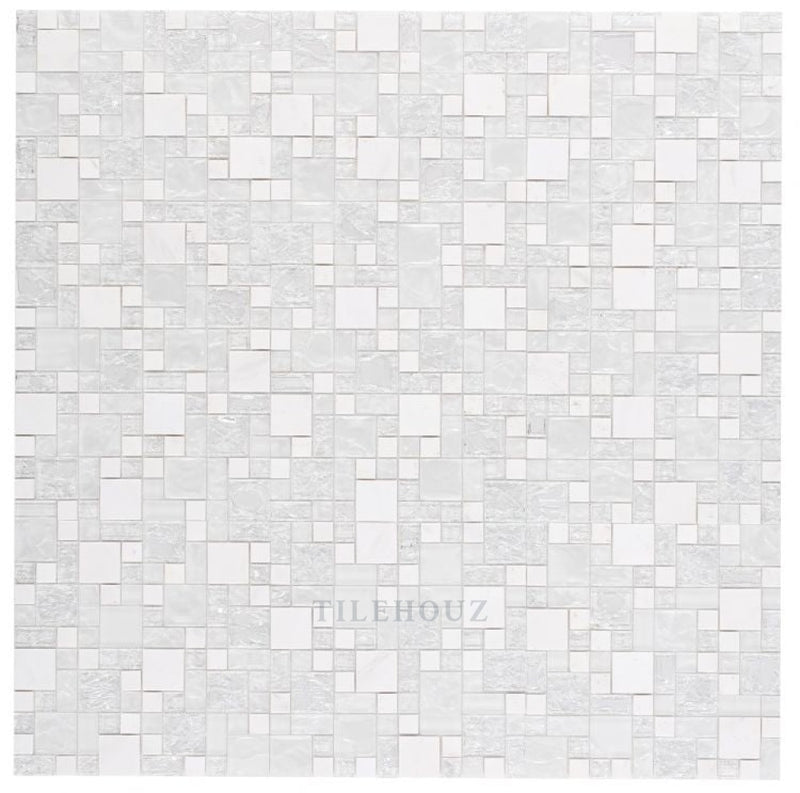 Icy Pure 12 X Glass Mosaic Tile