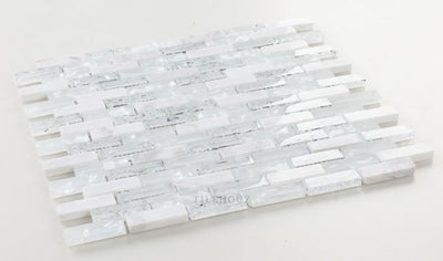 Icy Stack 11.75 X 12 Glass Mosaic Tile