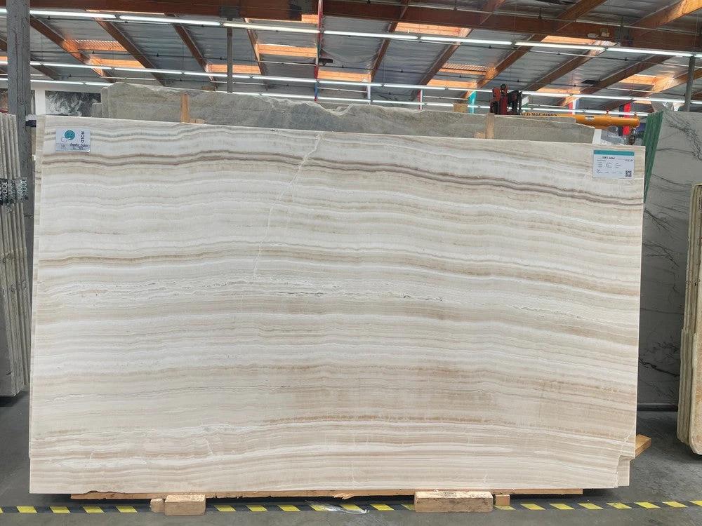 Onyx Slab Ivory WOW Vanilla Onyx VC polished slab by Tilehouz, 115 x 67, for countertops