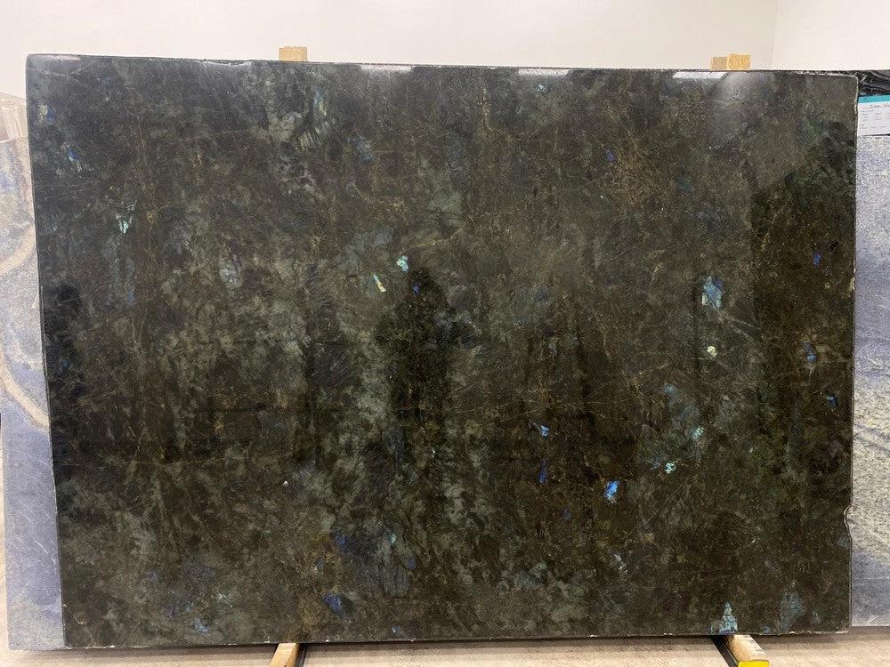 Granite slab Aphrodite Lemurian Blue, extra polished countertop stone, 106 x 62 cm.