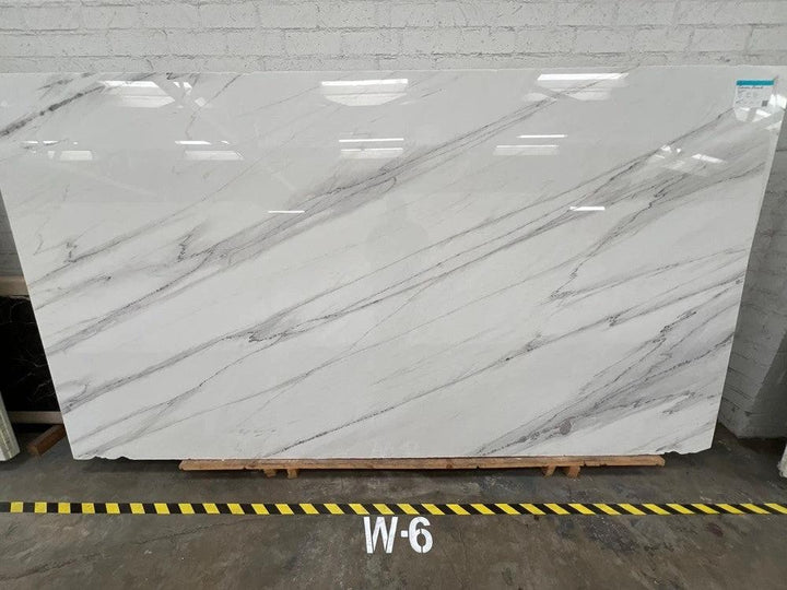 Marble Slab Tilehouz Calacatta Colorado, polished white with gray veins, 130 x 70 slab for countertops