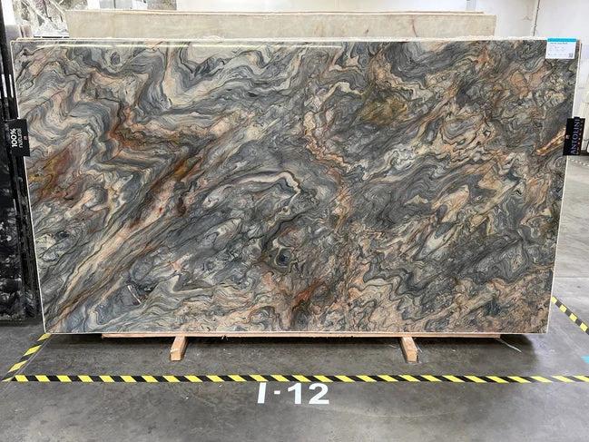 Quartzite Fusion Blue polished slab by Tilehouz, exotic Fusion countertop slab, 128 x 76, 3/4 in thick.