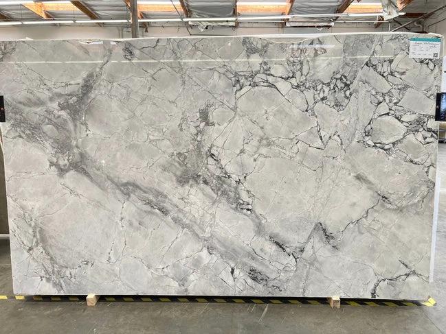 Quartzite Super White premium polished slab 129x78 by Tilehouz, countertop material with gray veining