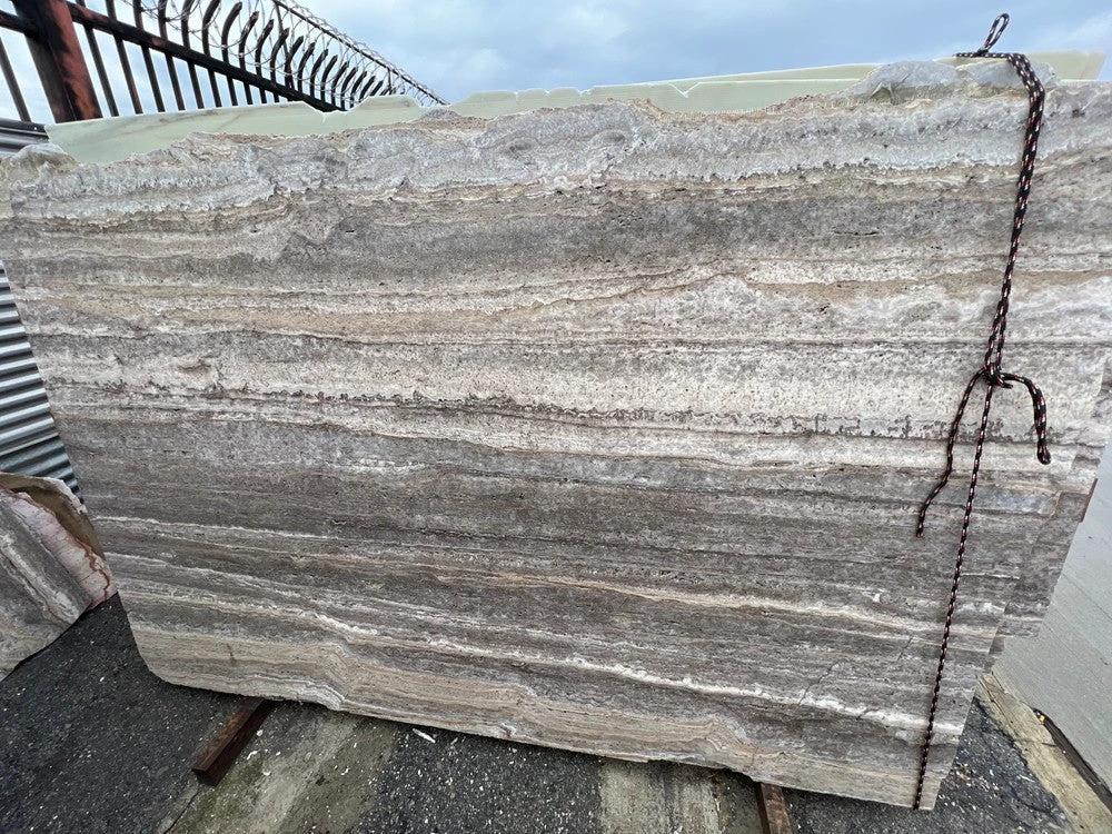 Travertine Slab, silver honed unfilled, 3/4 in thick, 104 x 64 in Tilehouz countertops