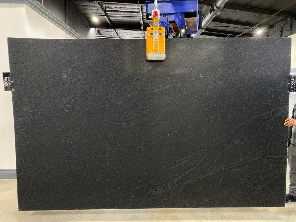 Granite Nero AB honed slab for countertops, exotic 125 x 78 cm, 3/4 in thick.