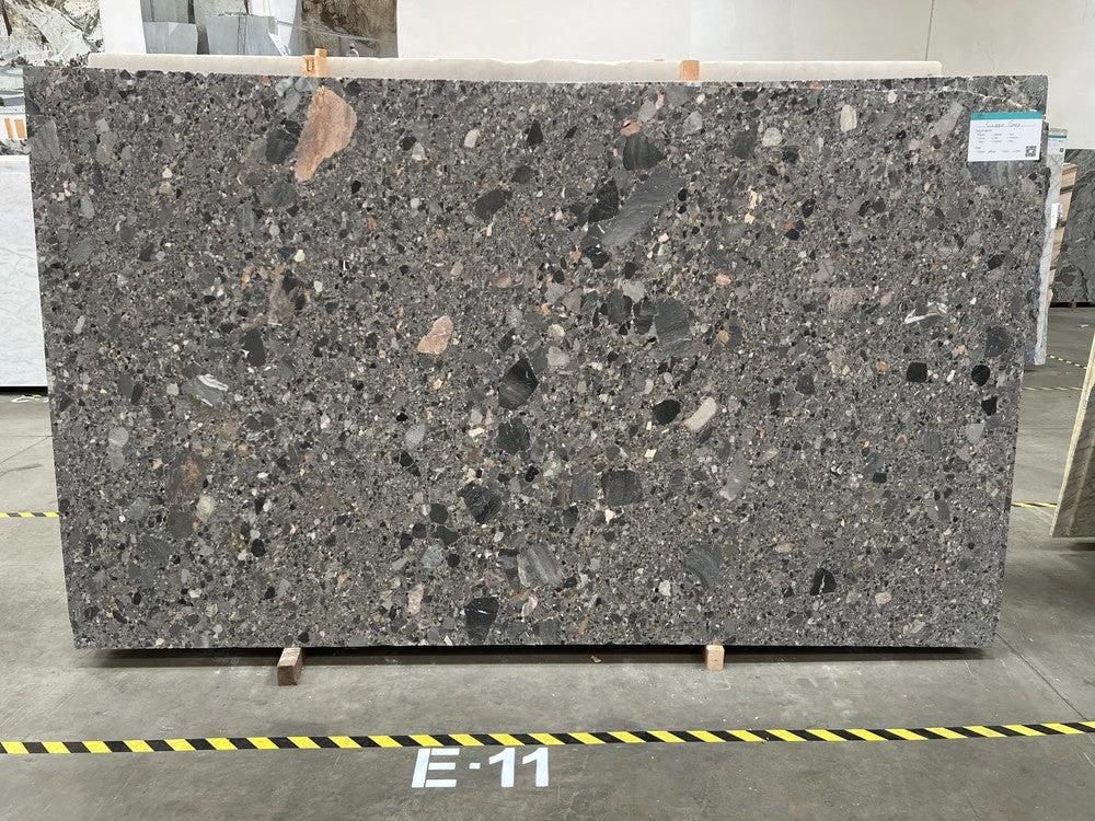 Marble slab CEPPO Grey, honed finish, 3/4 in thick, 119 x 69, Tilehouz countertop slab