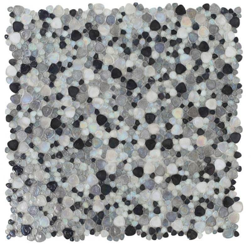 Inari Grey Pebble 12 X Glass Mosaic Tile