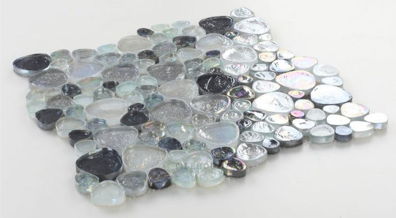 Inari Grey Pebble 12 X Glass Mosaic Tile