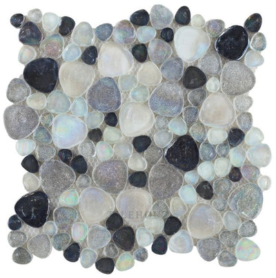 Inari Grey Pebble 12 X Glass Mosaic Tile