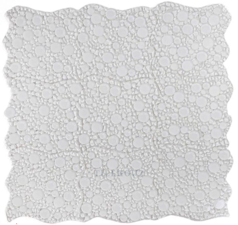 Lady Bianco 10.75 X Glass Mosaic Tile