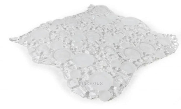 Lady Bianco bubble glass mosaic tile, white shiny finish, 10.75 x 10.75 in, Tilehouz
