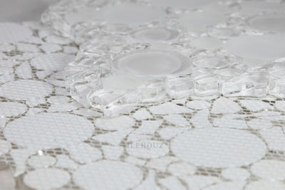 Lady Bianco 10.75 X Glass Mosaic Tile