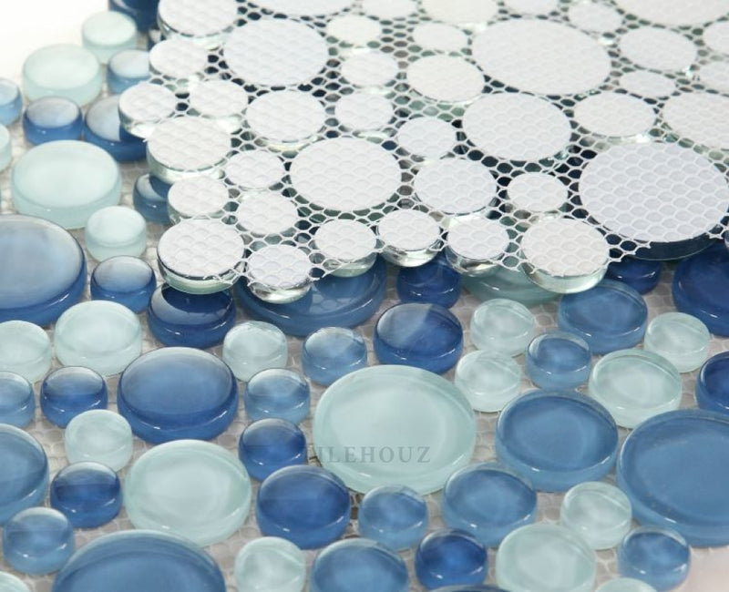 Lady Blue 10.75 X Glass Mosaic Tile