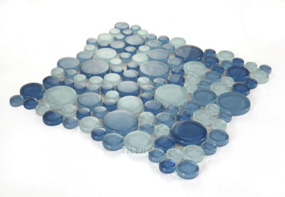 Lady Blue 10.75 X Glass Mosaic Tile