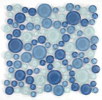 Lady Blue 10.75 X Glass Mosaic Tile