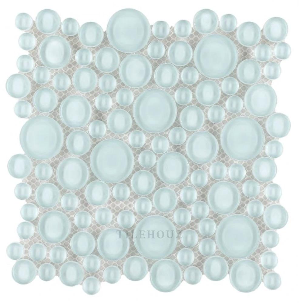 Glass mosaic tile Lady Turquoise Bubble/Pebble, 10.75 x 10.75, Tilehouz wall & ceiling tile