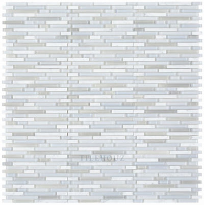 Linear Carrara Goose 11.75 X 12 Glass Mosaic Tile