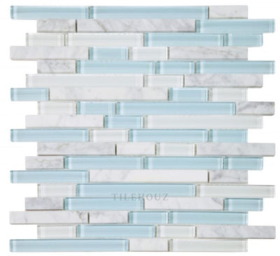 Linear Carrara Turquoise 11.75 X 12 Glass