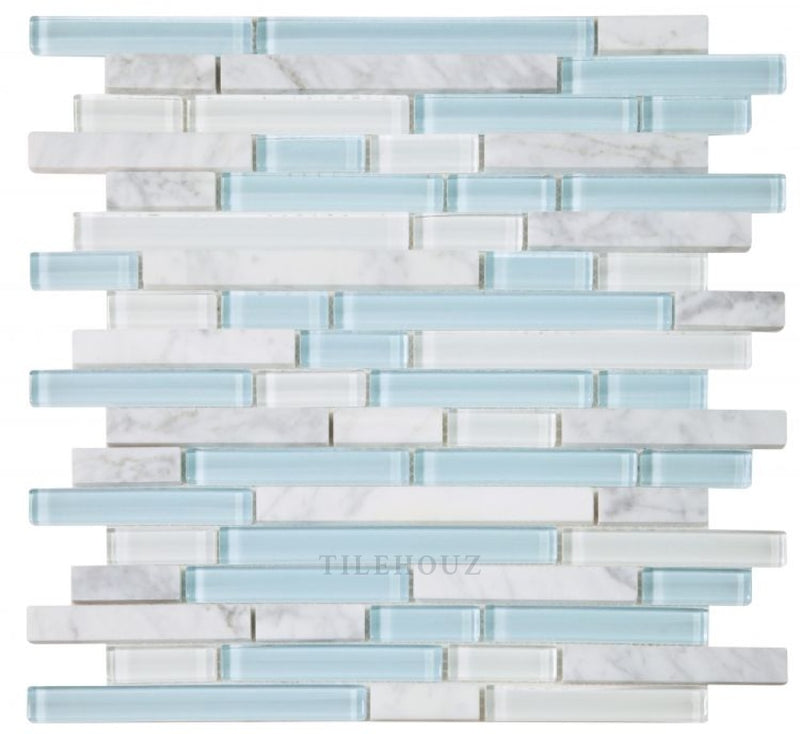 Linear Carrara Turquoise 11.75 X 12 Glass