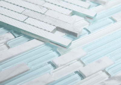 Linear Carrara Turquoise 11.75 X 12 Glass