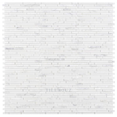 Linear Carrara White 11.75 X 12 Glass Mosaic Tile