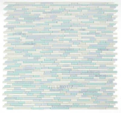 Linear Crystal Ocean 11.75 X Glass Mosaic Tile