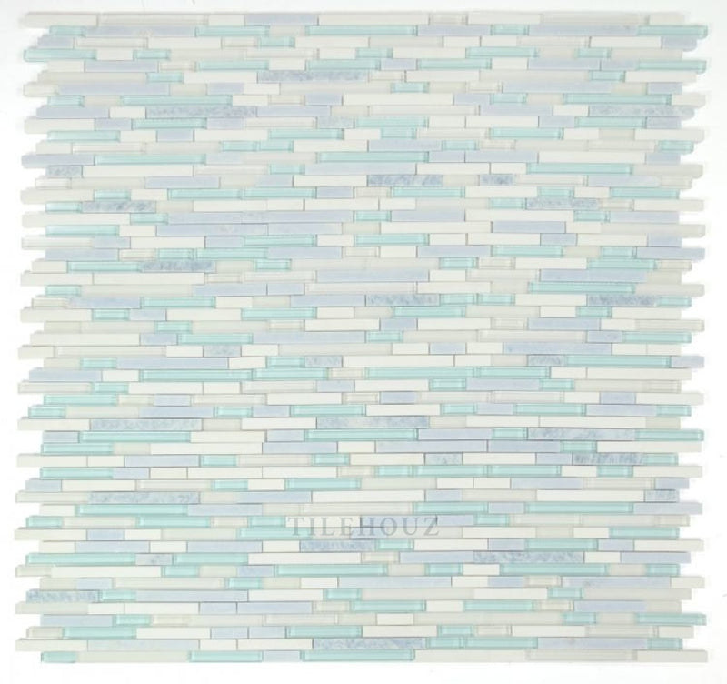 Linear Crystal Ocean 11.75 X Glass Mosaic Tile