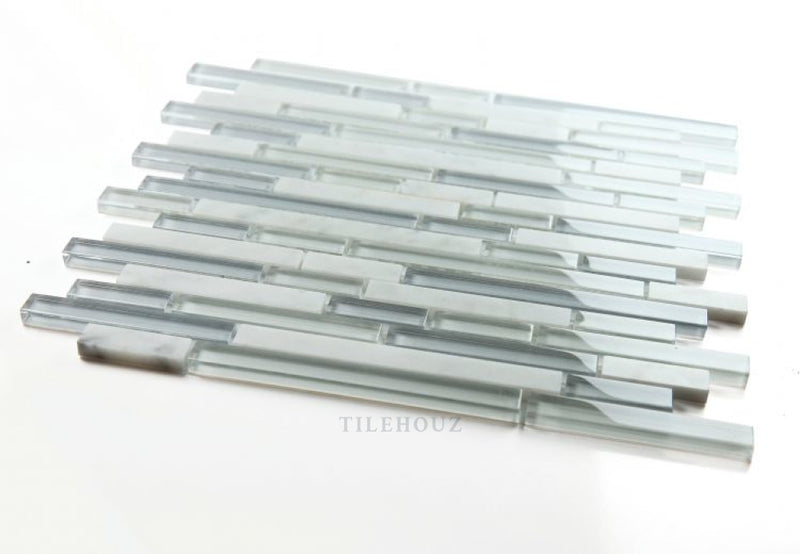 Linear Grey Label 11.75 X Glass Mosaic Tile