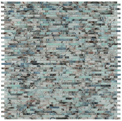 Linear Shell Green 11.75 X 12 Glass Mosaic Tile