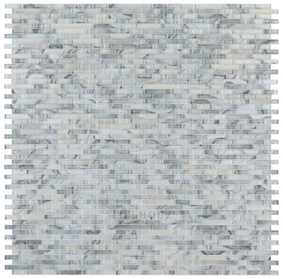 Linear Shell Grey 11.75 X 12 Glass Mosaic Tile