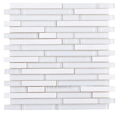 Linear Thassos 11.75 X 12 Glass Mosaic Tile