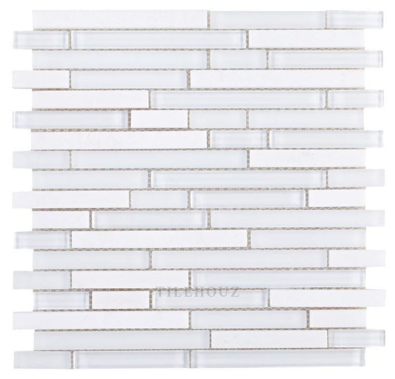 Linear Thassos 11.75 X 12 Glass Mosaic Tile