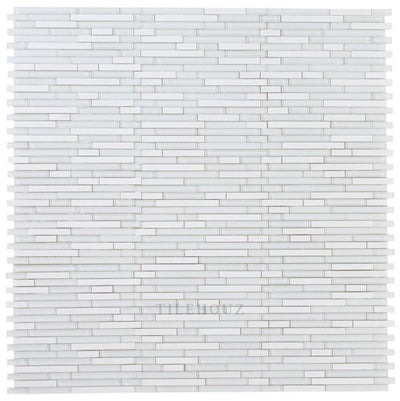 Linear Thassos 11.75 X 12 Glass Mosaic Tile