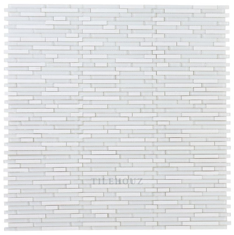 Linear Thassos 11.75 X 12 Glass Mosaic Tile