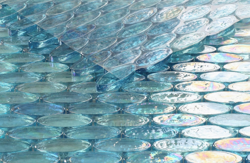 Malibu Turquoise Pebble 11X11.5 Glass Mosaic Tile