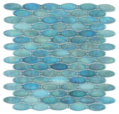 Malibu Turquoise Pebble 11X11.5 Glass Mosaic Tile