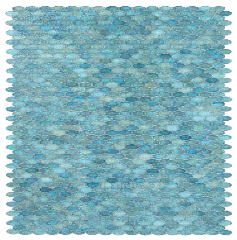 Malibu Turquoise Pebble 11X11.5 Glass Mosaic Tile