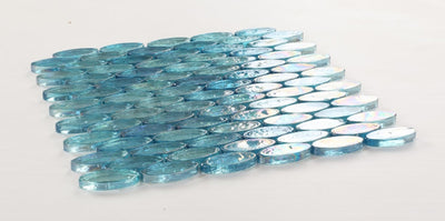 Malibu Turquoise Pebble 11X11.5 Glass Mosaic Tile