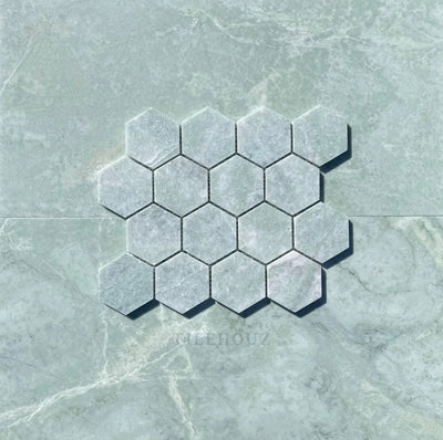 Ming Green Marble 3 Hexagon Mosaic Polished
