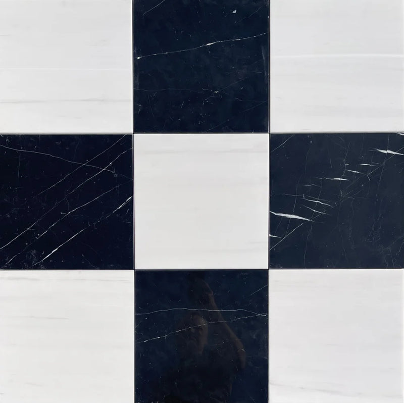 Nero Marquina Marble 12X12 Tile Polished/Honed