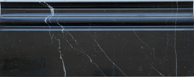 Nero Marquina Marble Baseboard Trim (4 3/4X12) Polished/Honed