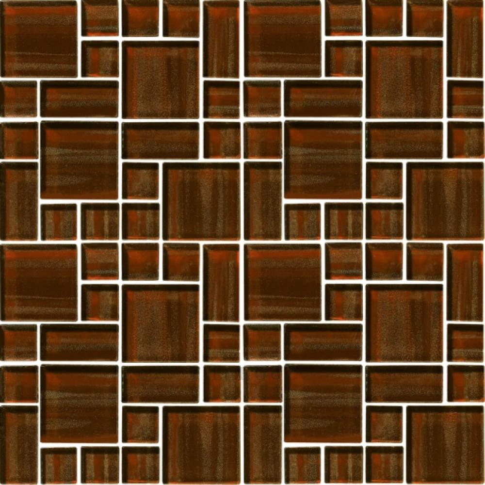 Odyssey Brown 12x12 square glass mosaic tile, Venice Series by Tilehouz for walls & ceilings