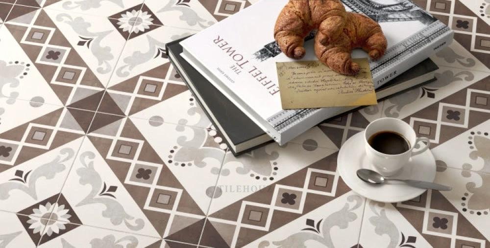 Paris Belleville Marrone porcelain tile 8x8 for walls and ceilings by Tilehouz