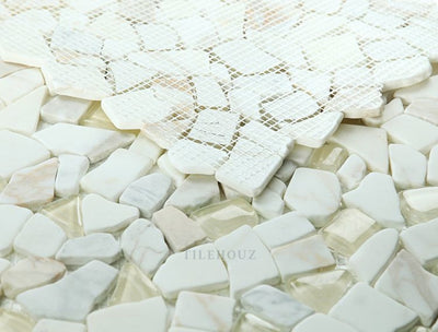 Pebble Calacatta Gold 12 X Glass Mosaic Tile