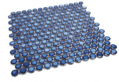 Penny Round Blue 11.5 X Handmade Porcelain