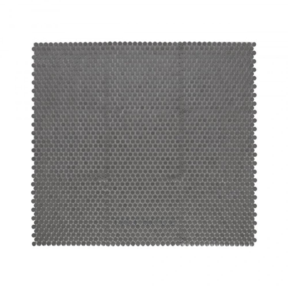 Penny Round Dark Grey Matte Porcelain Mosaic Tile sheet, 11.5 x 12.25, handmade wall & ceiling tile