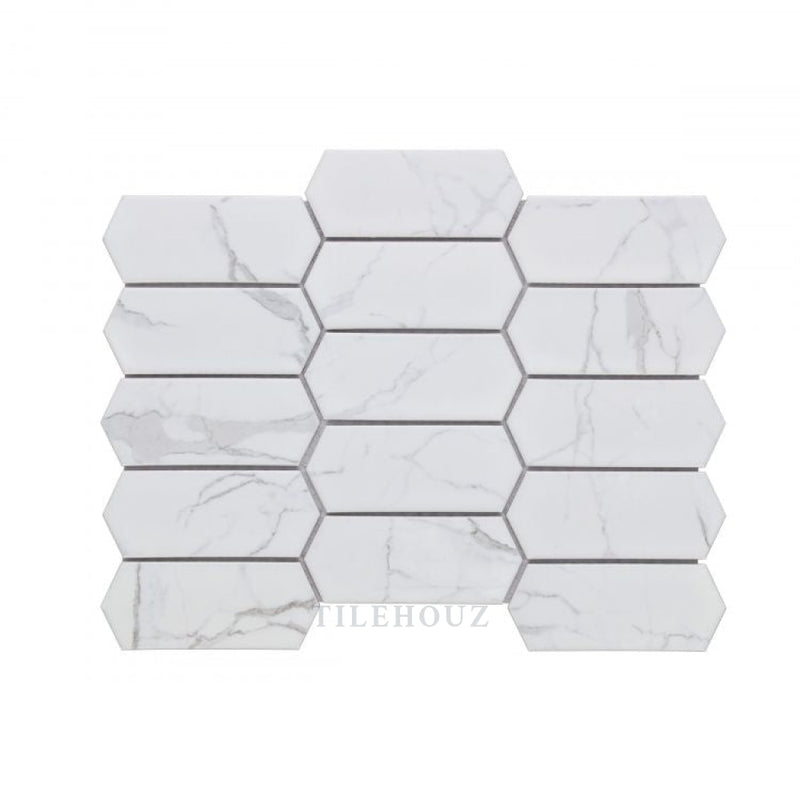 Picket Statuario Matte 10.25 X 13.5 Handmade Porcelain