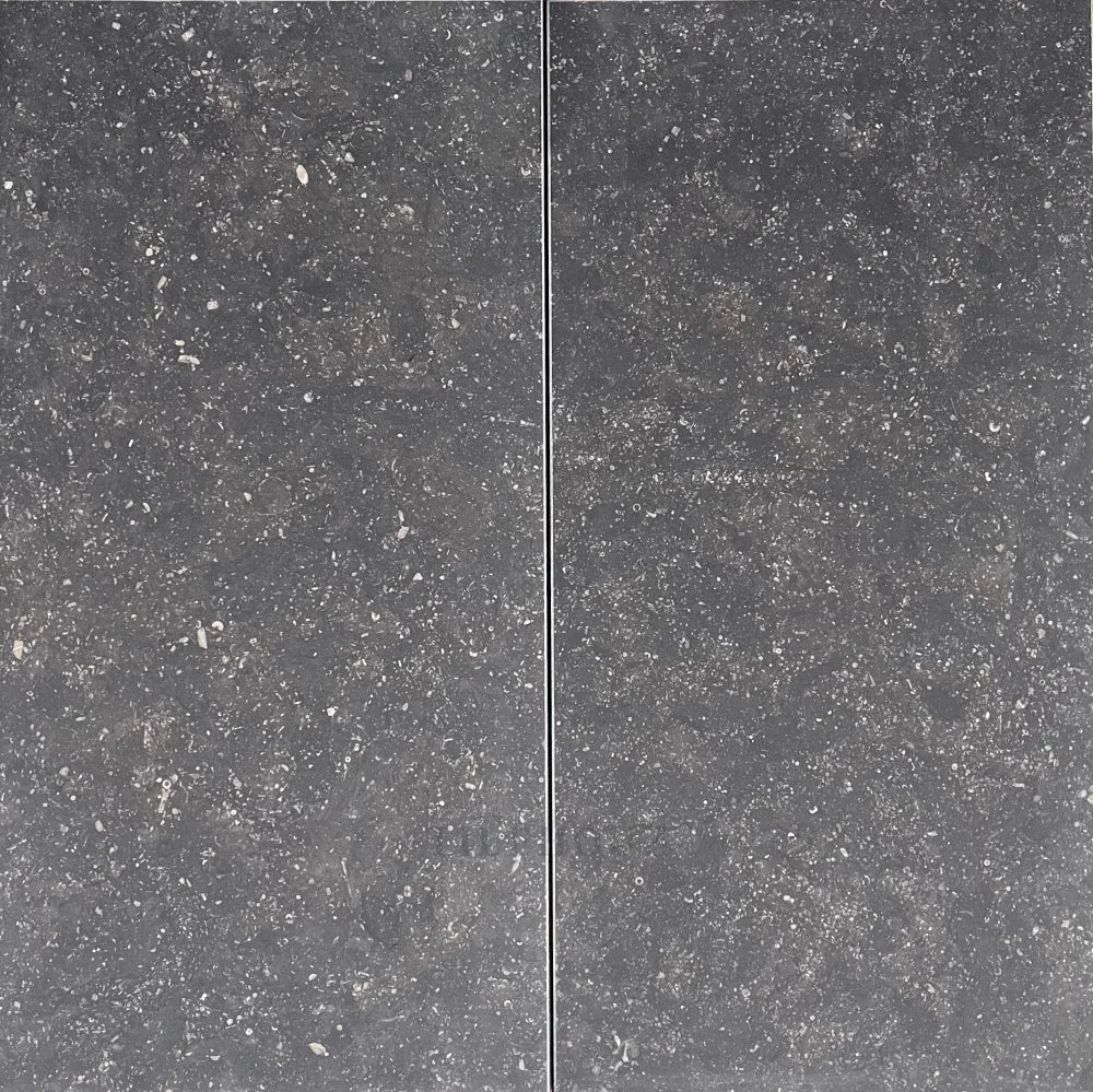 Pierre Bleu Belgian Bluestone limestone 12x24 brushed wall tile, blue-gray, Tilehouz (2 tiles)